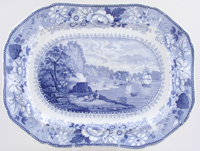 Meat Dish or Platter View Near Bristol c1825